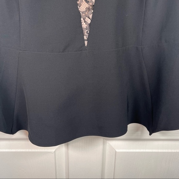 Lane Bryant Black Blouse Lace Vneck Front Sz 16 NWT - Picture 9 of 15